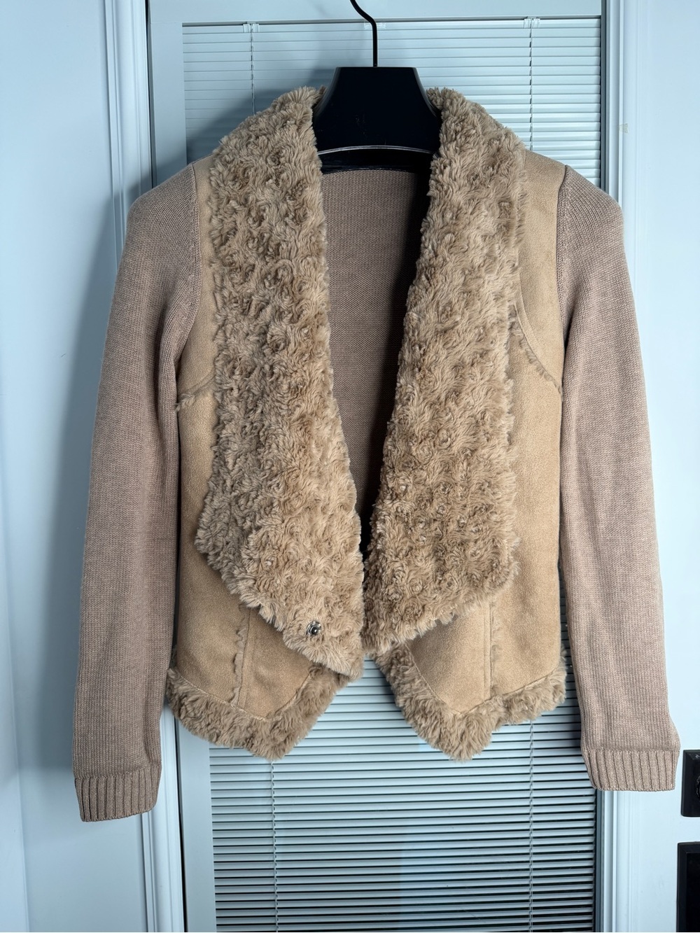 Gerry Weber LUXURY M/L Camel Fur Cardigan/Jacket with Knit Back and Sleeves